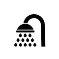 Shower vector icon, filled flat shower symbol. Royalty Free Stock Photo