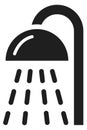 Shower water black icon. Daily hygiene symbol