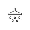 Shower and water drop line icon