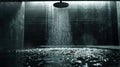 A showerhead releasing a steady stream of cold water creating a peaceful atmosphere Royalty Free Stock Photo