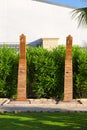 Showers on wooden pillars