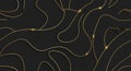 Abstract Black Background with Flowing Gold Lines and Subtle Sparkles (113 Royalty Free Stock Photo