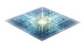 Abstract Diamond Shaped Digital Network Grid with Glowing Center on White Background (216 Royalty Free Stock Photo