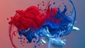 Abstract Red and Blue Liquid Splashes Intertwining in Dynamic Fluid Motion 443 Royalty Free Stock Photo