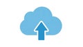 Blue Cloud Icon with an Upward Arrow Symbolizing Upload Keywords: cloud, upload, arrow, icon, symbol, data, storage Royalty Free Stock Photo