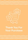 Showing customer appreciation postcard with linear glyph icon