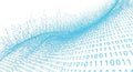 Flowing digital stream of blue binary code numbers cascading and swirling on a white background representing data Royalty Free Stock Photo