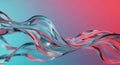 Flowing Liquid Wave with Cyan and Red Gradient Colors and Subtle Highlights (780) abstract Royalty Free Stock Photo