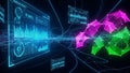 Futuristic Digital Data Visualization with Graphs and Networks (2187) photo Royalty Free Stock Photo