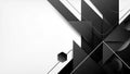 Geometric Abstract Background with Sharp Angles and Contrasting Black and White Tones Featuring Hexagons and Thin Lines Royalty Free Stock Photo