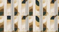Geometric Pattern With Repeating Rectangles And Circles In Gold Beige And Teal (119 Royalty Free Stock Photo