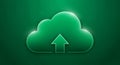 Green Cloud with Upward Arrow Symbolizing Data Upload or Cloud Storage (693 Royalty Free Stock Photo