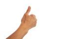 Showing a hand signal meaning 5 minute break on a white background Royalty Free Stock Photo