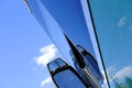 Abstract view of a tour bus seen from the drivers side. Royalty Free Stock Photo