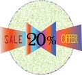 Ultimate 20% sale and offer round shape collour full model button icon images Royalty Free Stock Photo