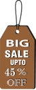 45% big sale off multi coler trhik brown and black logo buttun images Royalty Free Stock Photo