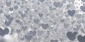 Numerous Gray and White Hearts Floating in a Softly Blurred Background (249) stock Royalty Free Stock Photo