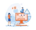 Showing people update operating system, Suitable for landing page.