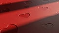 Red Hearts Embossed on Surface with Dramatic Light Rays (611) photo Royalty Free Stock Photo