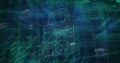 Showing stylized circuit-board padlock icon floating in digital interface, with green code streams Royalty Free Stock Photo