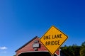 Classic, american styled, wooden covered bridge in New Hampshire, USA.