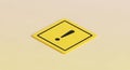 Yellow diamond warning sign with black border and exclamation mark symbol on a light yellow background with subtle Royalty Free Stock Photo