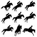 Showjumping silhouettes