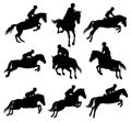 Showjumping silhouettes