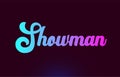 Showman pink word text logo icon design for typography