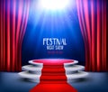 Showroom Background With A Red Carpet and Spotlight. Royalty Free Stock Photo