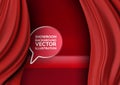Showroom background with red satin curtains Royalty Free Stock Photo