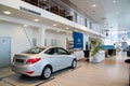 Showroom and car of dealership Hyndai in Kirov city in 2016 Royalty Free Stock Photo