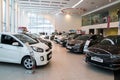 Showroom and car KIA of dealership KIA-Zentr Kirov in Kirov city Royalty Free Stock Photo