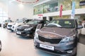 Showroom and car KIA of dealership KIA-Zentr Kirov in Kirov city Royalty Free Stock Photo