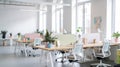 Modern Office Space With Desks, Chairs, and Plants in Daytime Royalty Free Stock Photo