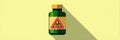 Illustration of a Poison Bottle With a Warning Symbol and Shadow on a Light Background, Designed for Safety Awareness Royalty Free Stock Photo