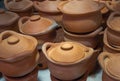 Handmade earthenware cooking set.