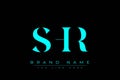 SHR abstract letter logo design Royalty Free Stock Photo