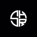 SHR logo SHR icon SHR monogram SHR letter minimalist Circle flat Unique modern abstract logo design Royalty Free Stock Photo
