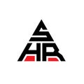 SHR triangle letter logo design with triangle shape. SHR triangle logo design monogram. SHR triangle vector logo template with red Royalty Free Stock Photo