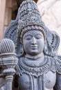 Dwarapalaka closeup at Shravanabelagola Jain Tirth in Karnataka, India. Royalty Free Stock Photo