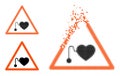 Shredded Dot Pacemaker Warning Glyph with Halftone Version