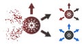 Shredded Dotted Halftone Cardano Distribution Arrows Icon