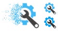 Shredded Dotted Halftone Gear And Wrench Icon