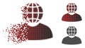 Shredded Dotted Halftone Global Politician Icon