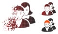 Shredded Dotted Halftone People Pair Icon