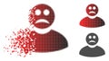 Shredded Dotted Halftone Sad Man Icon