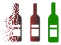 Shredded Dotted Halftone Wine Bottle Icon Royalty Free Stock Photo