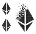 Shredded Dotted Rhombus Crystal Glyph with Halftone Version
