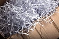 Shredded Paper in Cardboard Box